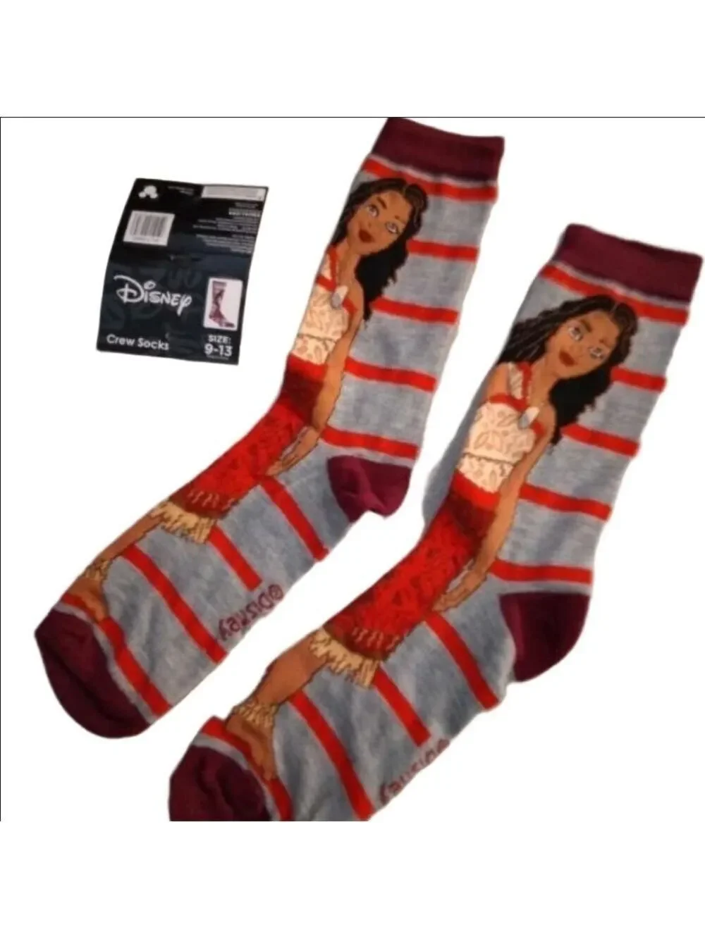 4/$25 Disney Moana Crew Socks New Novelty Socks Stocking Stuffer